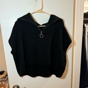 Black boutique zip up sweater